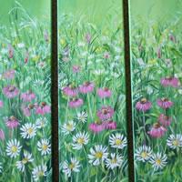 Meadow flower triptych